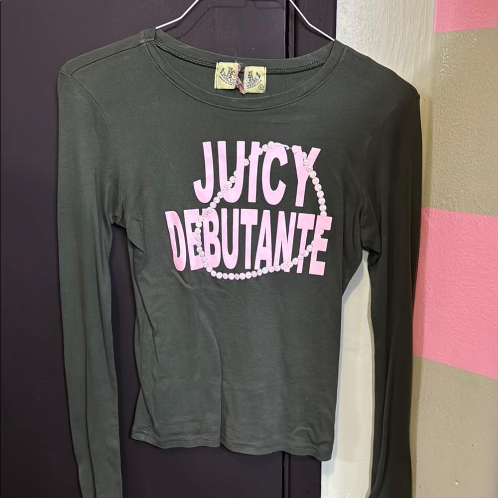 Juicy Couture Debutante Green Long Sleeve Top